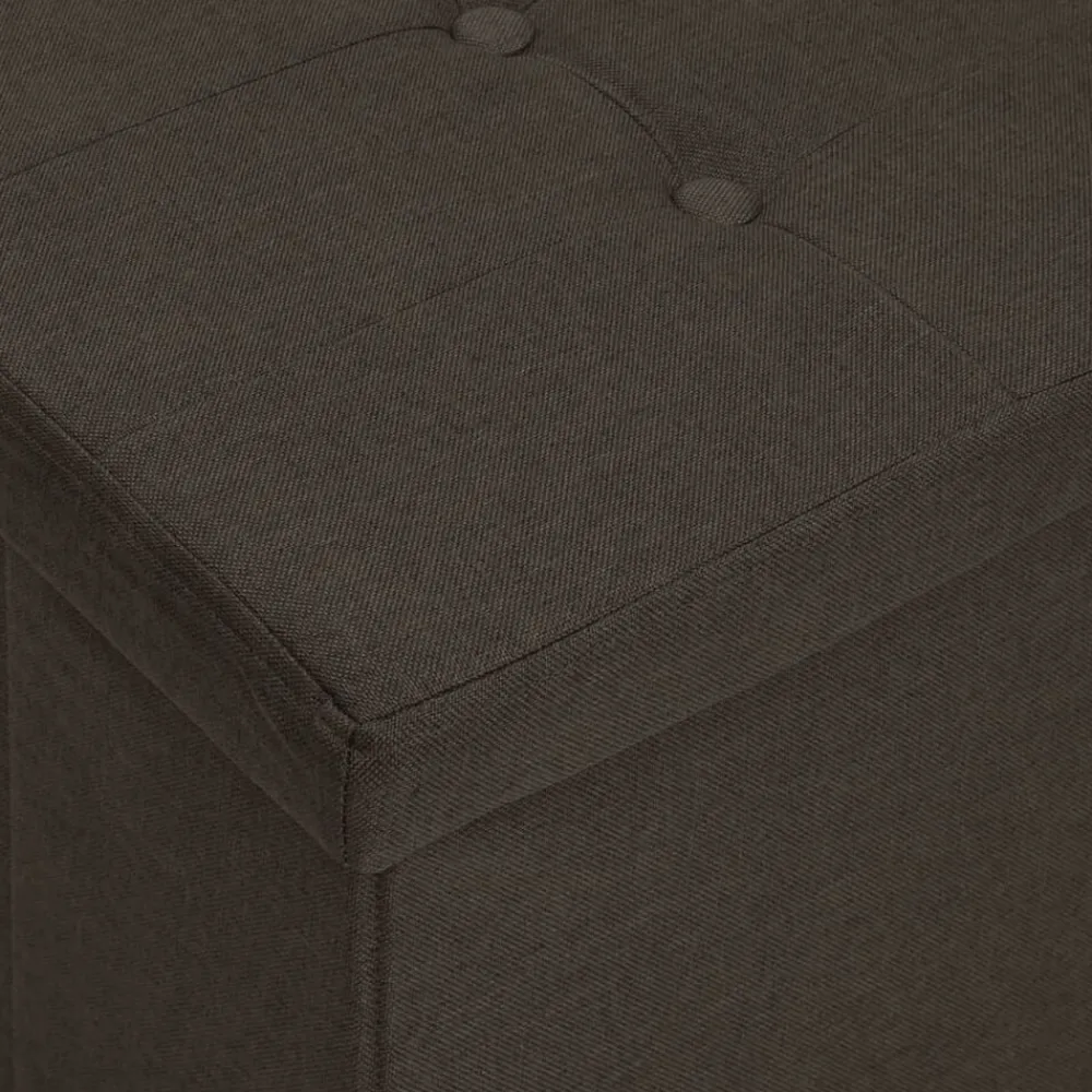 vidaXL Bancos-Banco de almacenamiento plegable lino sintético marrón oscuro