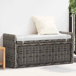 vidaXL Bancos-Banco de almacenamiento Lavado negro 110 x 40 x 50 cm Ratán