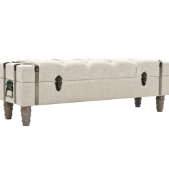 vidaXL Bancos-Banco de almacenamiento madera maciza y acero 111x34x37 cm