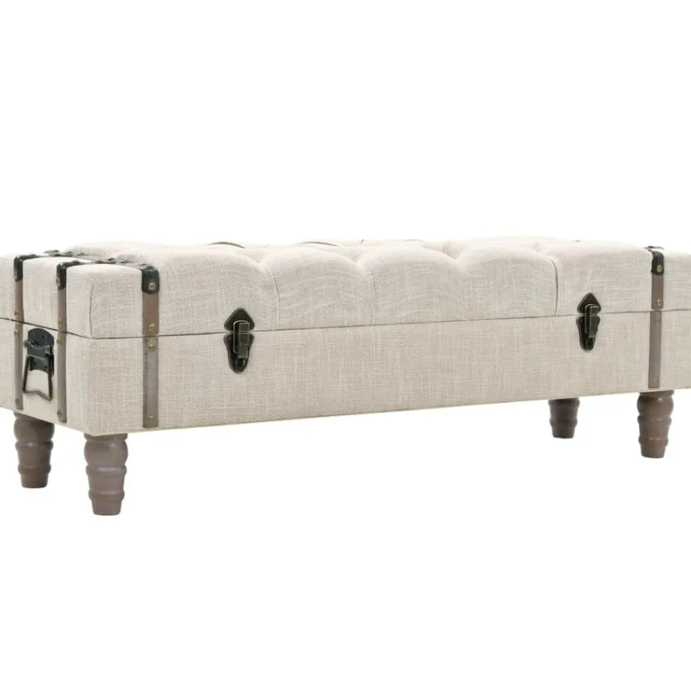 vidaXL Bancos-Banco de almacenamiento madera maciza y acero 111x34x37 cm