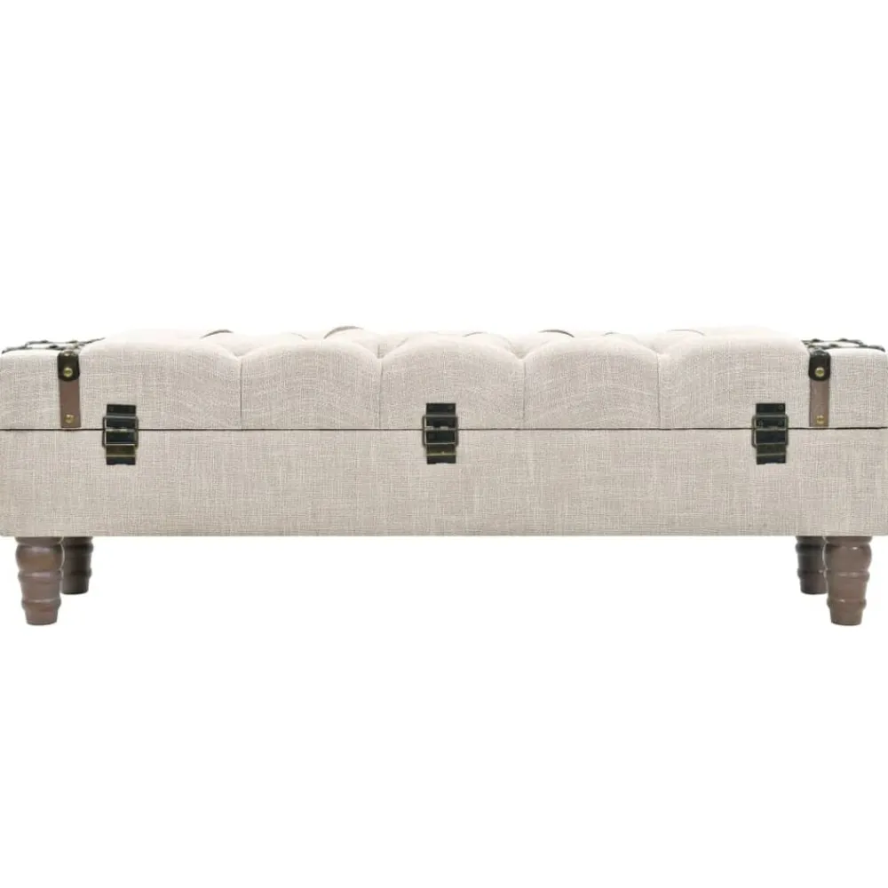 vidaXL Bancos-Banco de almacenamiento madera maciza y acero 111x34x37 cm