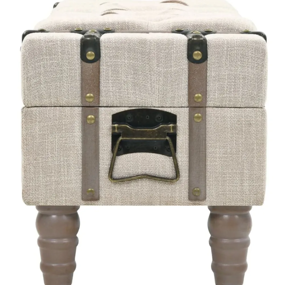 vidaXL Bancos-Banco de almacenamiento madera maciza y acero 111x34x37 cm