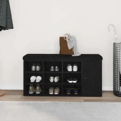 vidaXL Banco de almacenamiento 102 x 32 x 50 cm Roble negro Online