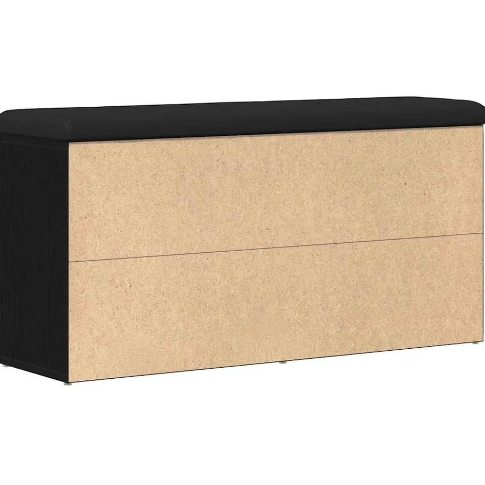 vidaXL Banco de almacenamiento 102 x 32 x 50 cm Roble negro Online