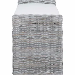 vidaXL Banco de almacenamiento con cojín 110 x 40 x 50 cm Ratán lavado Best