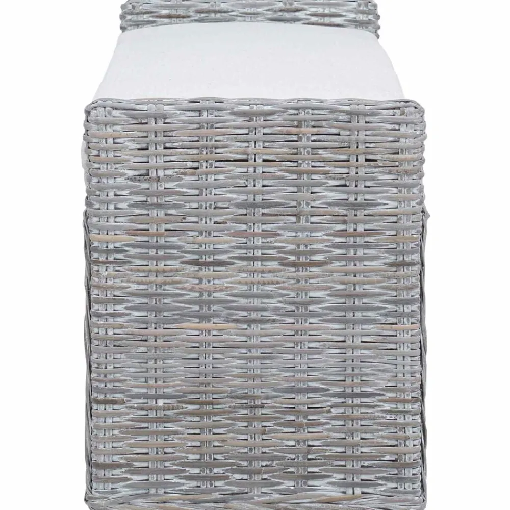 vidaXL Banco de almacenamiento con cojín 110 x 40 x 50 cm Ratán lavado Best