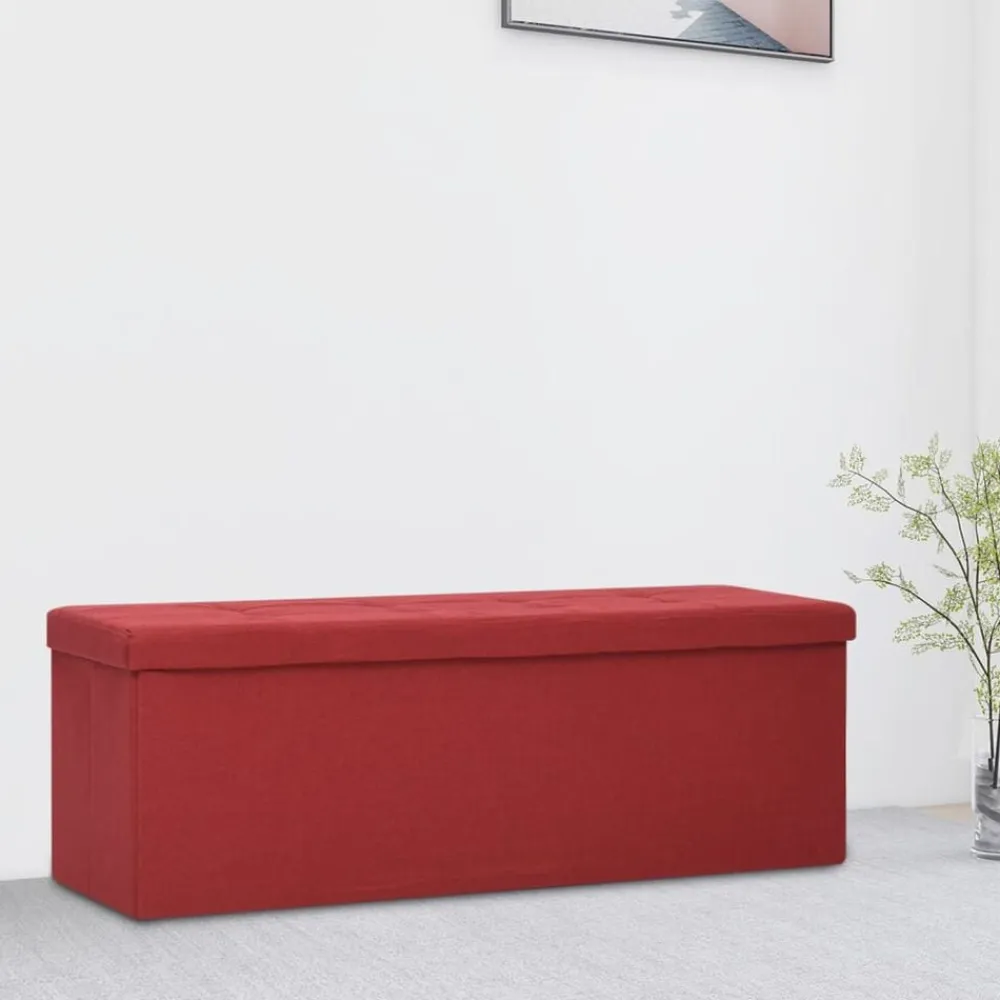 vidaXL Bancos-Banco de almacenamiento plegable lino sintético