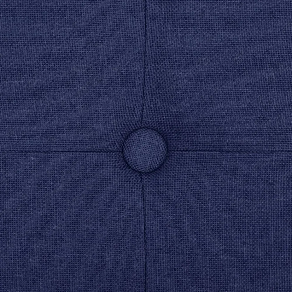 vidaXL Banco de almacenamiento plegable lino sintético Azul Clearance