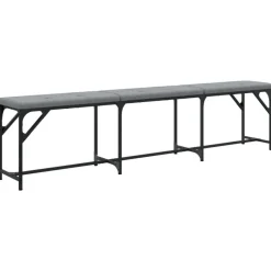 vidaXL Banco de comedor acero y tela 186x32x45 cm Gris claro Sale