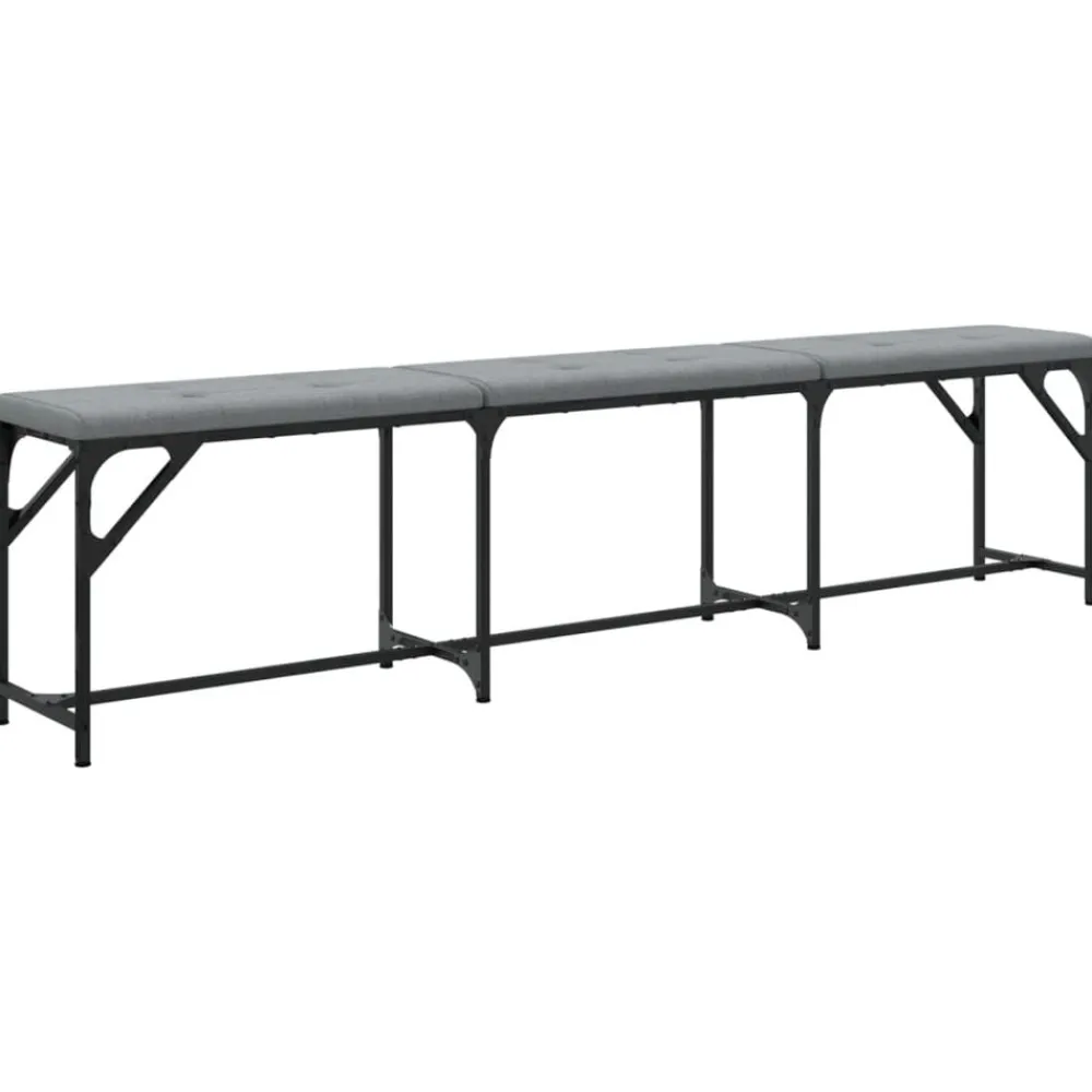 vidaXL Banco de comedor acero y tela 186x32x45 cm Gris claro Sale