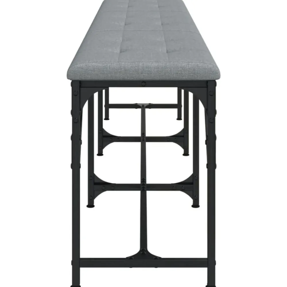 vidaXL Banco de comedor acero y tela 186x32x45 cm Gris claro Sale
