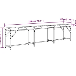 vidaXL Banco de comedor acero y tela 186x32x45 cm Gris claro Sale