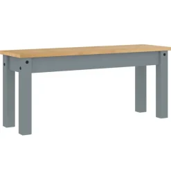vidaXL Banco de comedor PANAMA madera maciza de pino 105x30x45 cm Gris Clearance