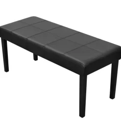 vidaXL Banco de cuero artificial de alta calidad Negro New
