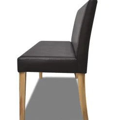 vidaXL Banco de cuero sintético 139,5 cm marrón oscuro Marr&oacute;n oscuro Discount