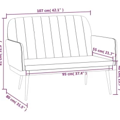 vidaXL Bancos-Banco de cuero sintético rojo tinto 107x80x81 cm
