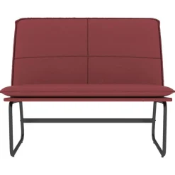 vidaXL Bancos-Banco de cuero sintético rojo tinto 100x75x76 cm