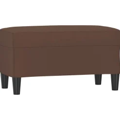 vidaXL Bancos-Banco de cuero sintético marrón 70x35x41 cm