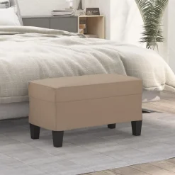 vidaXL Banco de cuero sintético color 70x35x41 cm Capuchino Discount
