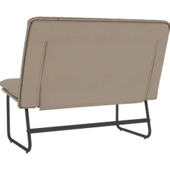 vidaXL Banco de cuero sintético color 100x75x76 cm Capuchino Clearance