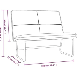vidaXL Bancos-Banco de cuero sintético 100x75x76 cm