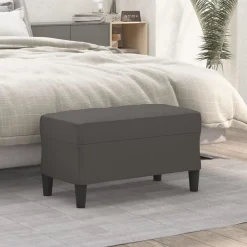 vidaXL Banco de cuero sintético 70x35x41 cm Gris Online