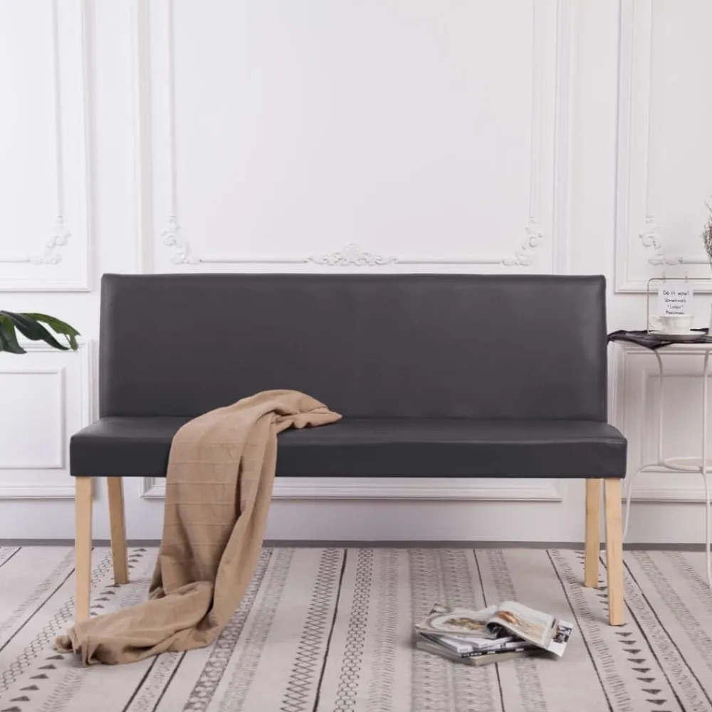 vidaXL Bancos-Banco de cuero sintético 139,5 cm