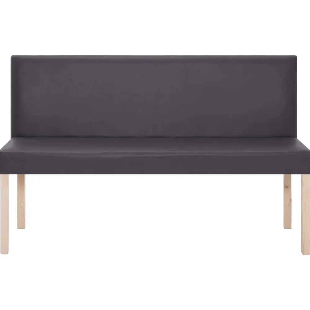 vidaXL Bancos-Banco de cuero sintético 139,5 cm