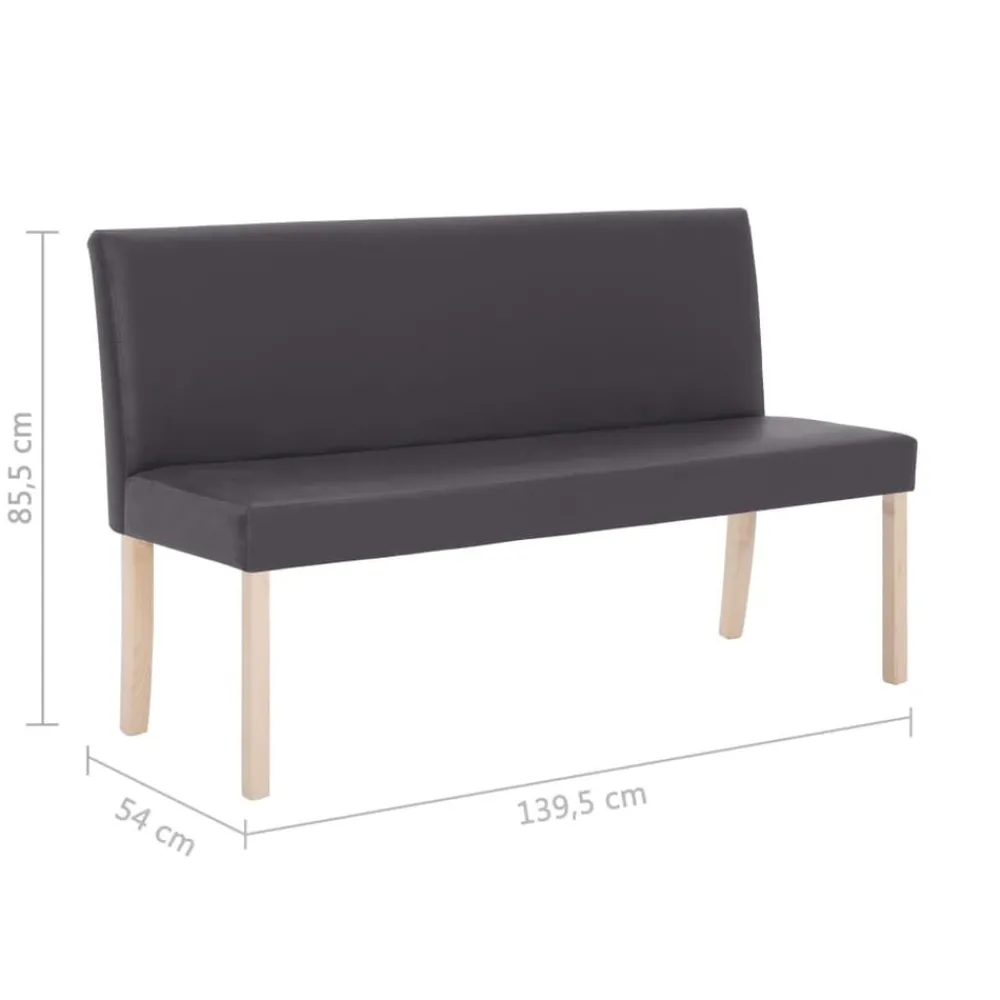 vidaXL Bancos-Banco de cuero sintético 139,5 cm
