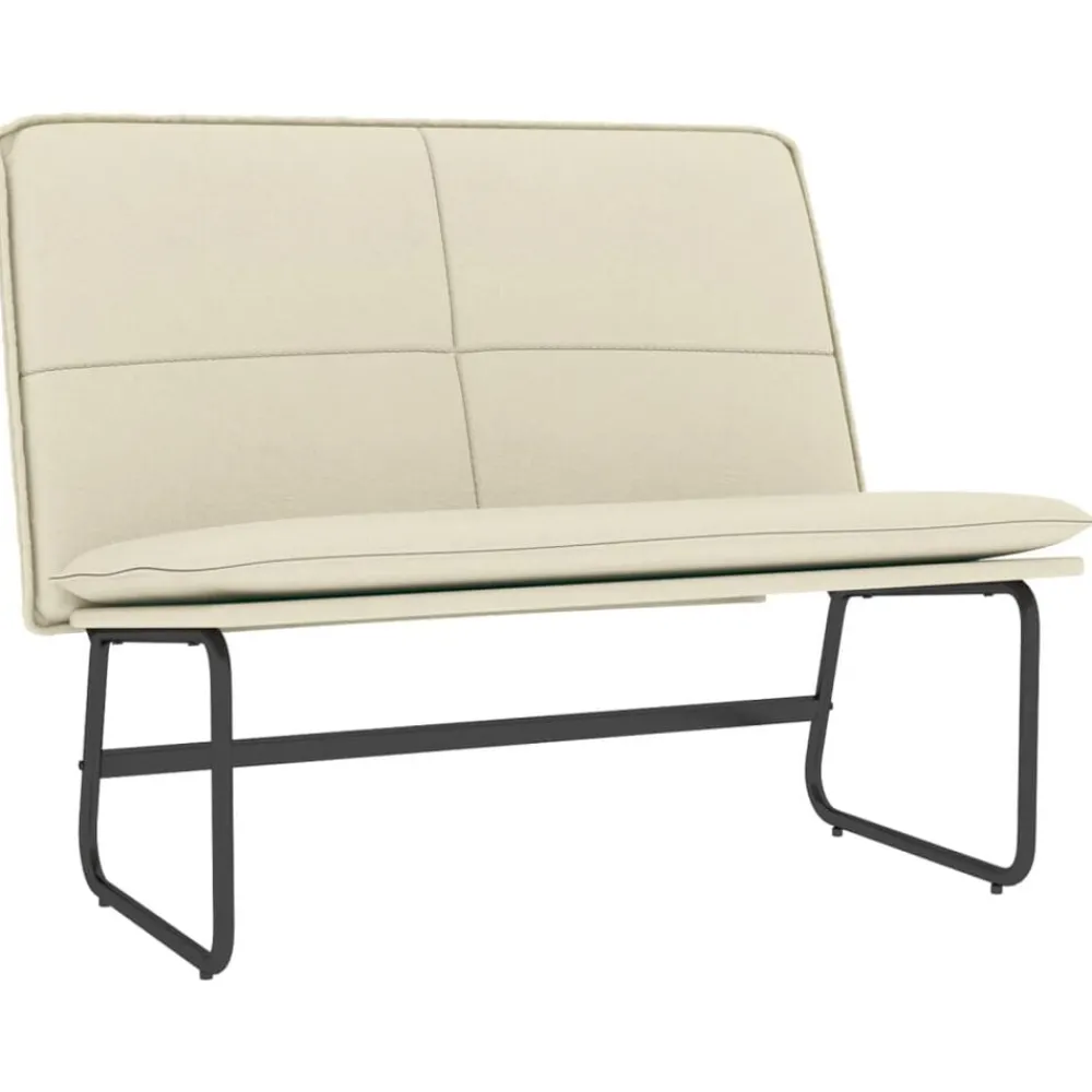 vidaXL Banco de cuero sintético color 100x75x76 cm Crema Sale
