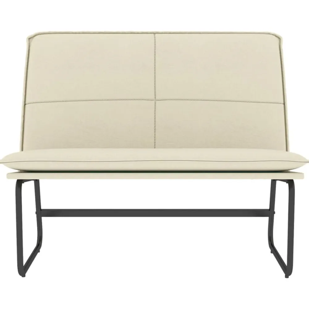 vidaXL Banco de cuero sintético color 100x75x76 cm Crema Sale