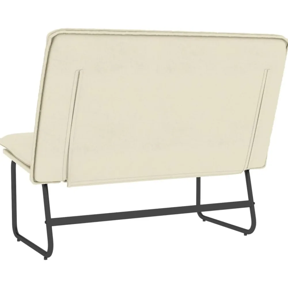 vidaXL Banco de cuero sintético color 100x75x76 cm Crema Sale