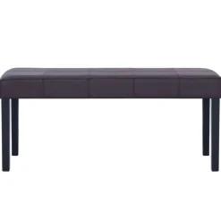 vidaXL Banco de cuero sintético 106 cm marrón Marr&oacute;n oscuro Outlet