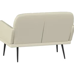 vidaXL Banco de cuero sintético color 107x80x81 cm Crema Clearance