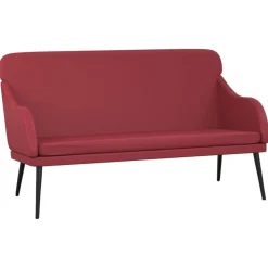vidaXL Banco de cuero sintético rojo tinto 110x76x80 cm Rojo vino tinto Sale