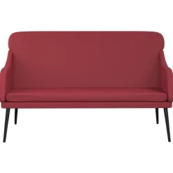 vidaXL Banco de cuero sintético rojo tinto 110x76x80 cm Rojo vino tinto Sale