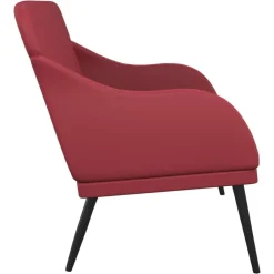 vidaXL Banco de cuero sintético rojo tinto 110x76x80 cm Rojo vino tinto Sale