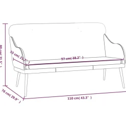 vidaXL Banco de cuero sintético rojo tinto 110x76x80 cm Rojo vino tinto Sale