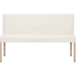 vidaXL Banco de cuero sintético 139,5 cm color Crema Hot