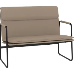 vidaXL Banco de cuero sintético color 100x64x80 cm Capuchino Clearance