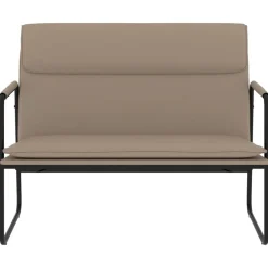 vidaXL Banco de cuero sintético color 100x64x80 cm Capuchino Clearance