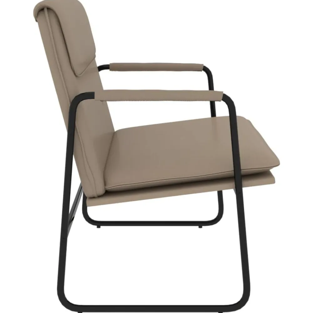 vidaXL Banco de cuero sintético color 100x64x80 cm Capuchino Clearance