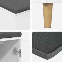 vidaXL Bancos-Banco de entrada 60 x 38 x 46 cm Madera Ingenierizada y Tela