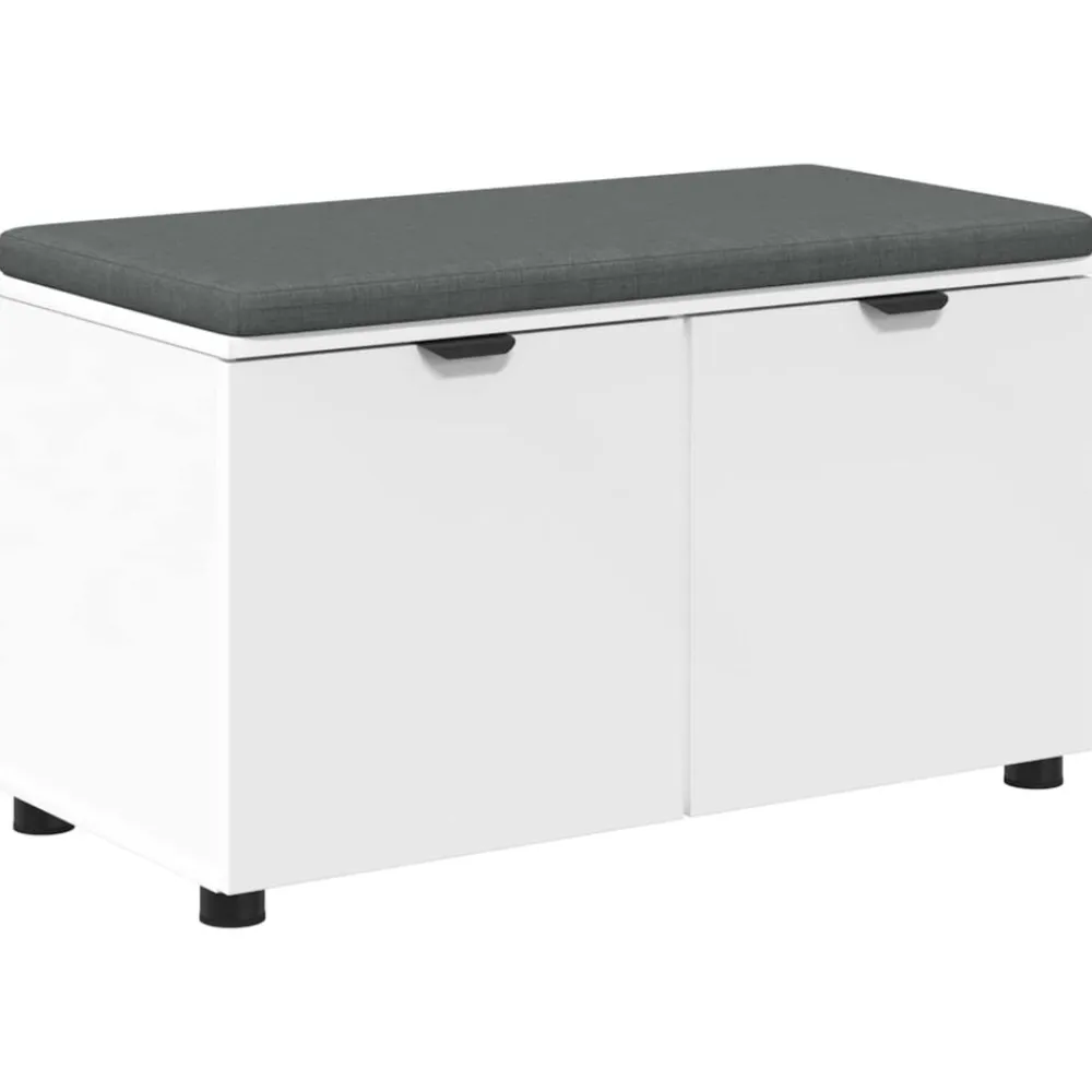 vidaXL Banco de entrada 80 x 38 x 46 cm Madera Ingenierizada y Tela White Hot