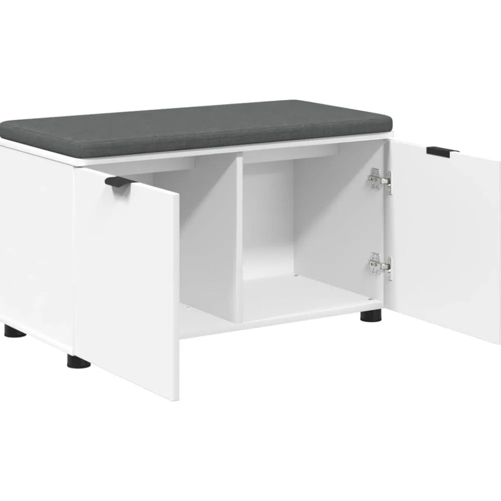 vidaXL Banco de entrada 80 x 38 x 46 cm Madera Ingenierizada y Tela White Hot