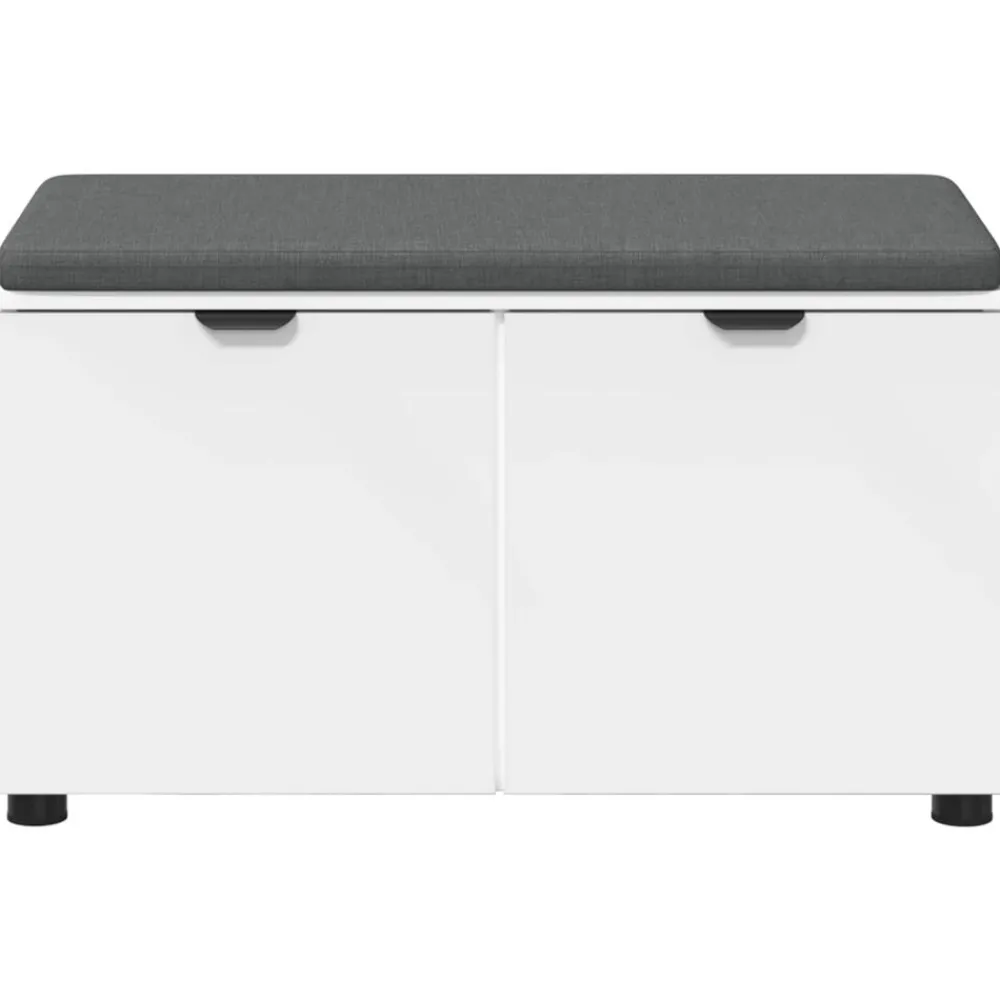 vidaXL Banco de entrada 80 x 38 x 46 cm Madera Ingenierizada y Tela White Hot