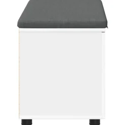 vidaXL Banco de entrada 80 x 38 x 46 cm Madera Ingenierizada y Tela White Hot
