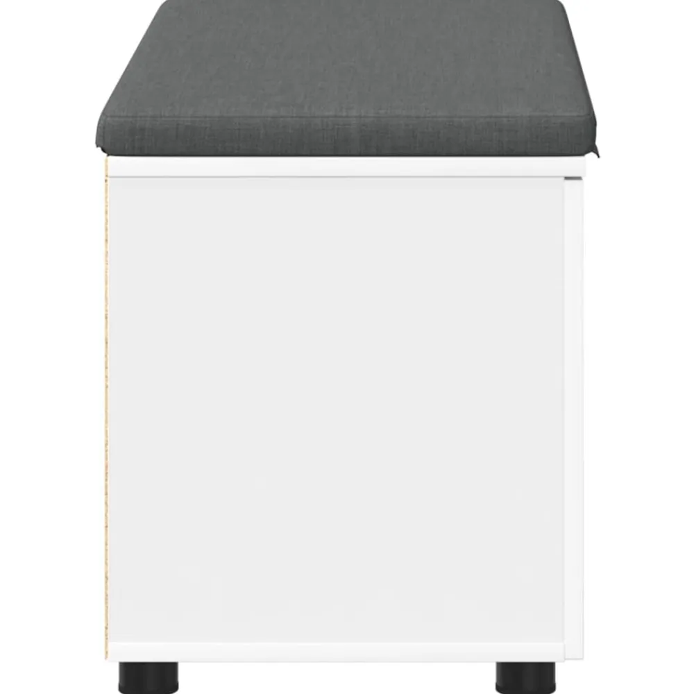 vidaXL Banco de entrada 80 x 38 x 46 cm Madera Ingenierizada y Tela White Hot