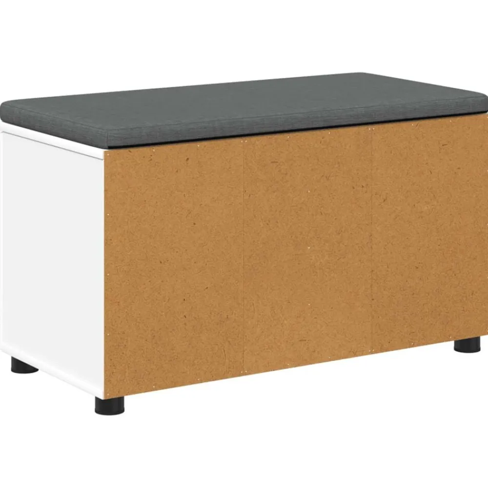 vidaXL Banco de entrada 80 x 38 x 46 cm Madera Ingenierizada y Tela White Hot