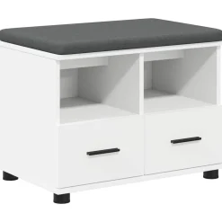 vidaXL Banco de entrada 60 x 38 x 46 cm Madera Ingenierizada y Tela White Outlet